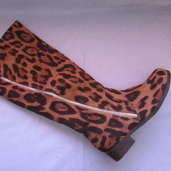 💖JOURNEE COLLECTION KERIN ANIMAL PRINT KNEE HIGH BOOTS; SZ 7 NEW 💖 - Picture 4 of 16
